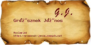 Grásznek János névjegykártya